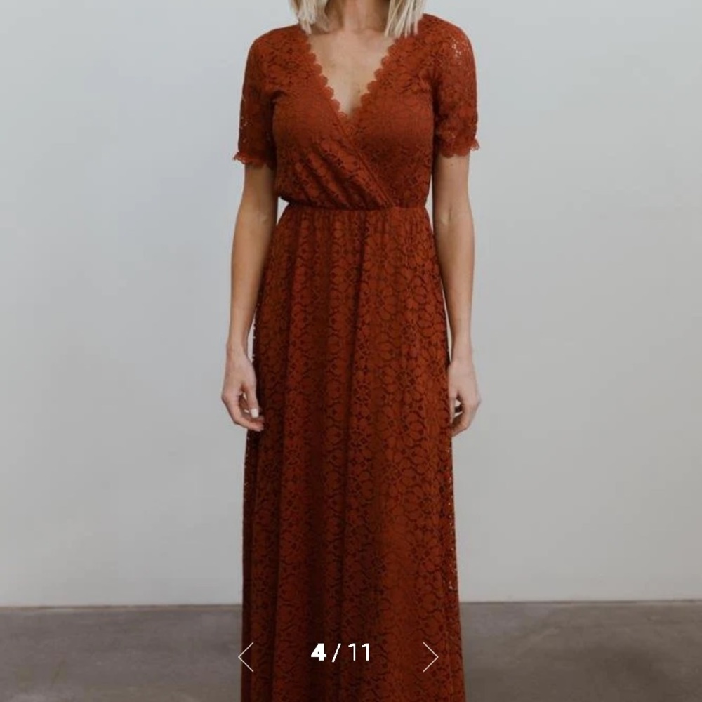 Baltic Born Venice Lace Maxi Dress in Rust